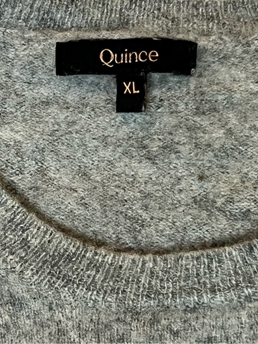 Quince Cashmere Sweater Womens XL Gray 100% Cashmere Crewneck - Picture 2 of 6